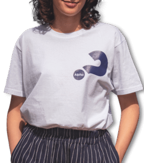 Koszulka z logo ISKRA i Alpha - biała