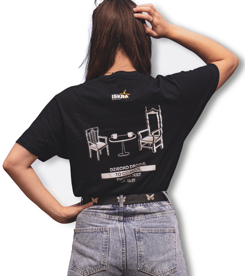 Koszulka ISKRA z cytatem - czarna