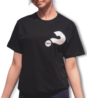 Koszulka z logo ISKRA i Alpha - czarna