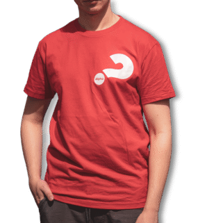 Koszulka z logo ISKRA i Alpha - czerwona